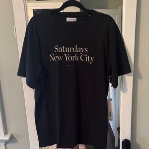 Saturdays New York City Black Logo Short Sleeve Tee